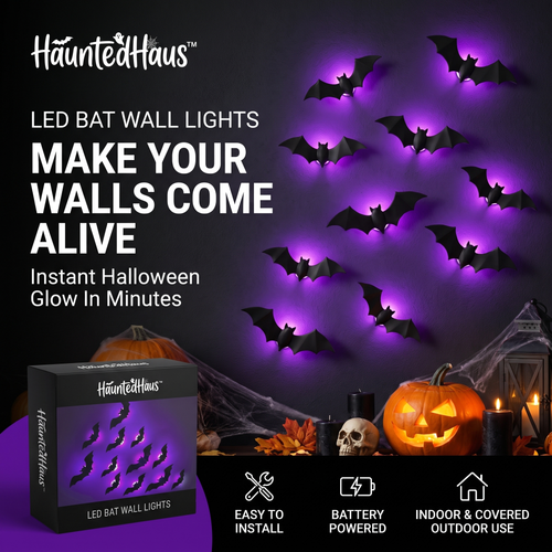 HauntedHaus™ LED Bat Wall Lights