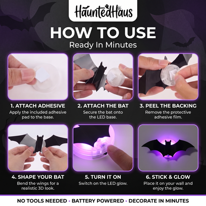 HauntedHaus™ LED Bat Wall Lights