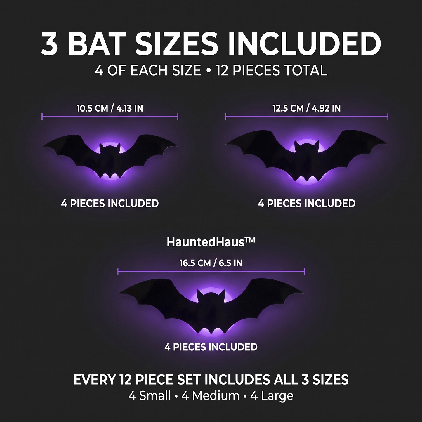 HauntedHaus™ LED Bat Wall Lights
